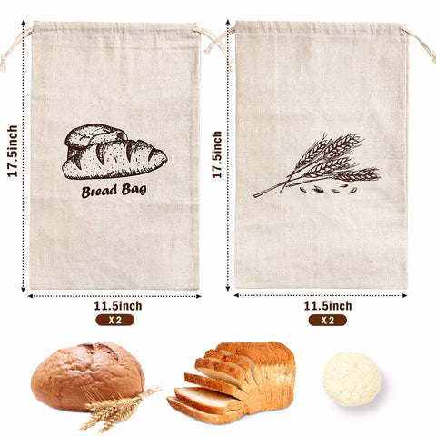 Augshy unbleached linen bread bags highlight natural fiber for bread storage