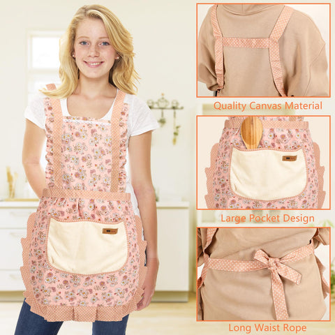 AUGSUN breathable soft fabric apron for comfortable cooking.