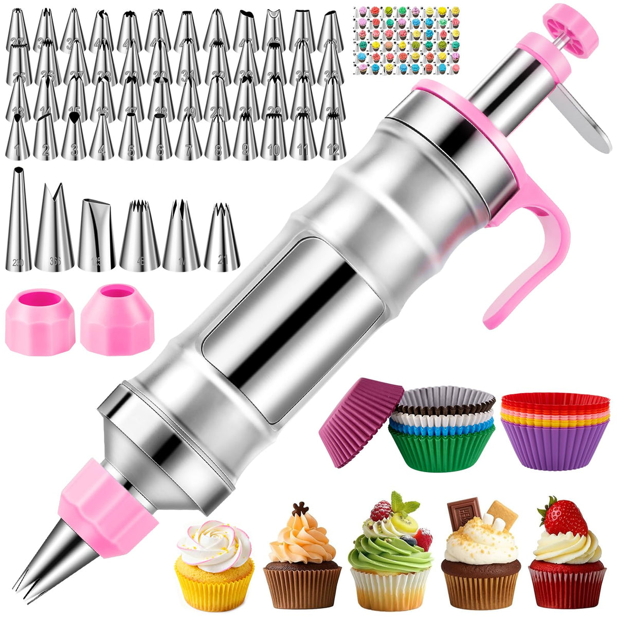 AUKOW cake decorating kit 164pcs comprehensive set for creative cake borders and florals
