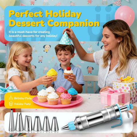 AUKOW cake decorating kit dishwasher-safe components for quick cleanup