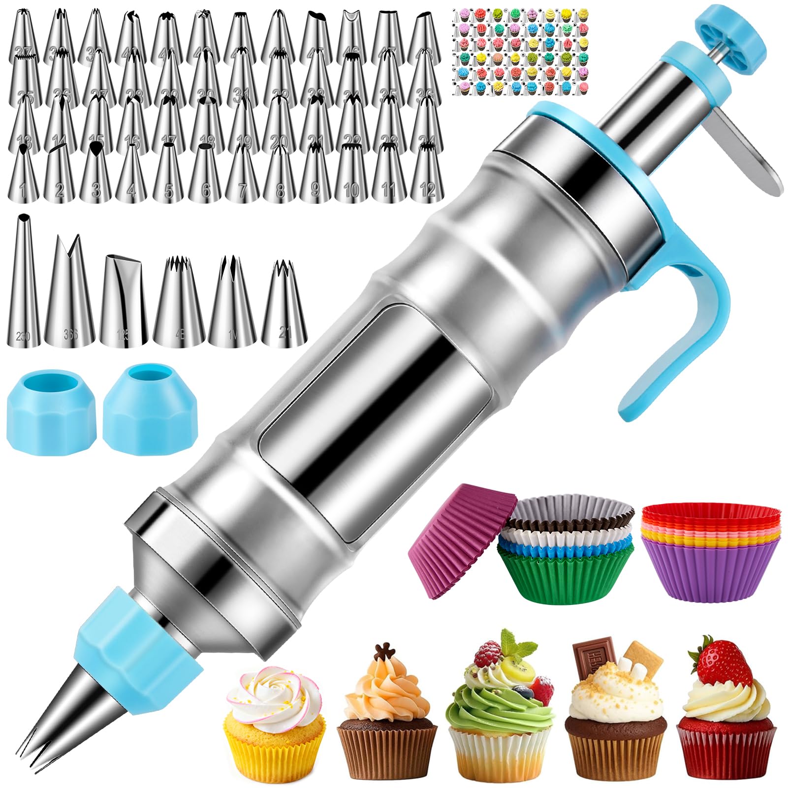 AUKOW cake decorating kit plunger syringe for smooth frosting application