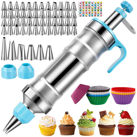 AUKOW cake decorating kit plunger syringe for smooth frosting application