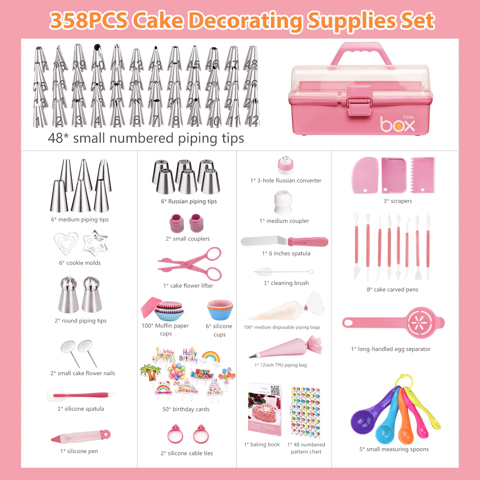 AUKOW piping bags and icing tips for precise frosting results.