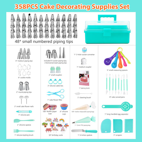 AUKOW piping bags and icing tips set for precise frosting and professional-looking decorations.