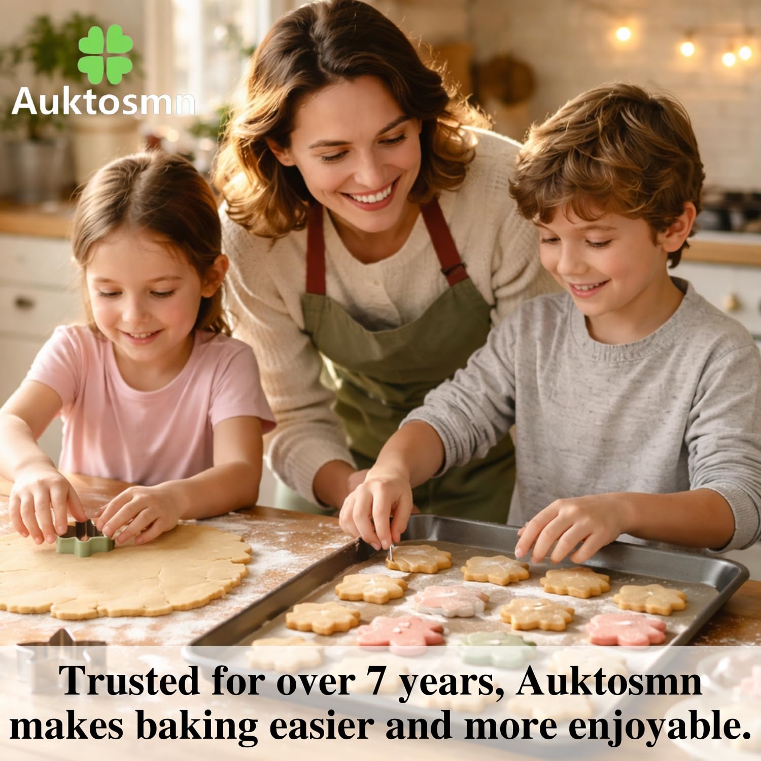 Auktosmn geometric plaque cutter highlighting precise edges for clean shapes in cookies.