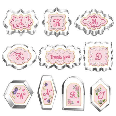 Auktosmn large plaque cookie cutters set for durable, rust-resistant framing of cookies.