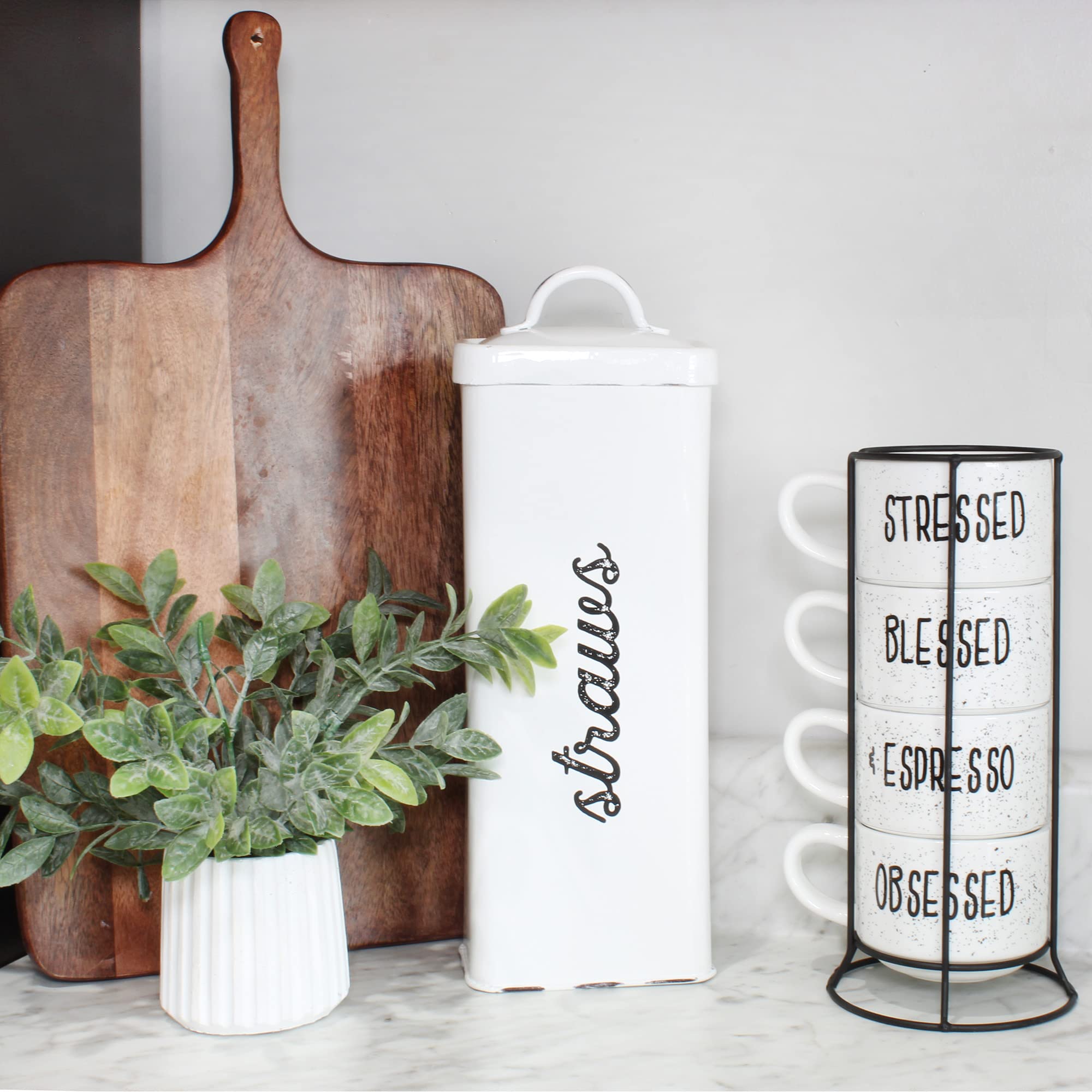 White farmhouse aesthetic complements modern and traditional kitchens alike.