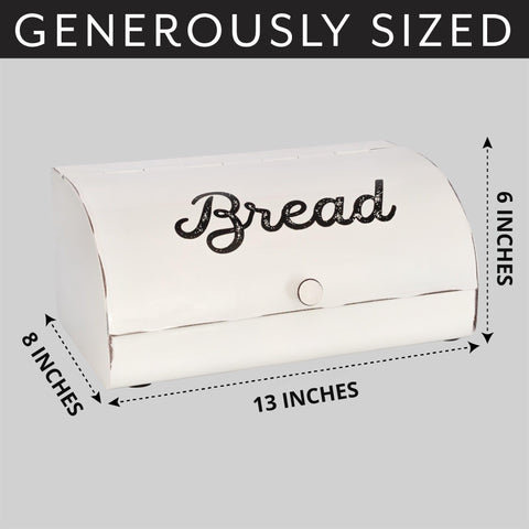 AuldHome Design bread box on countertop demonstrates practical organization for daily meals.
