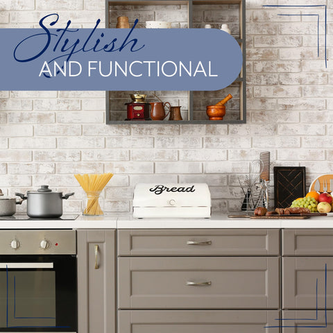 AuldHome Design classic black script Bread adds retro detail.