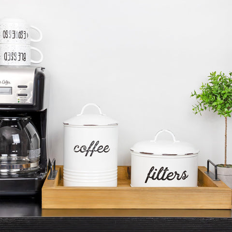 AuldHome Design counter display keeps filters within easy reach on the counter.