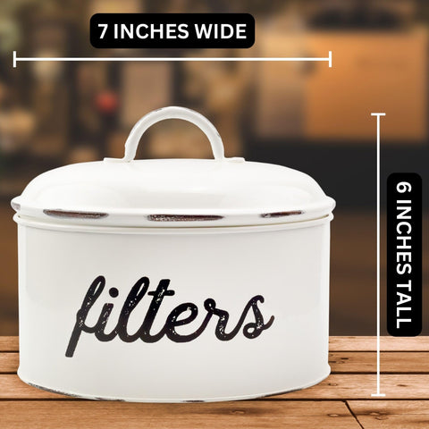 AuldHome Design counter-with-holder demonstrates enamelware on the worktop.