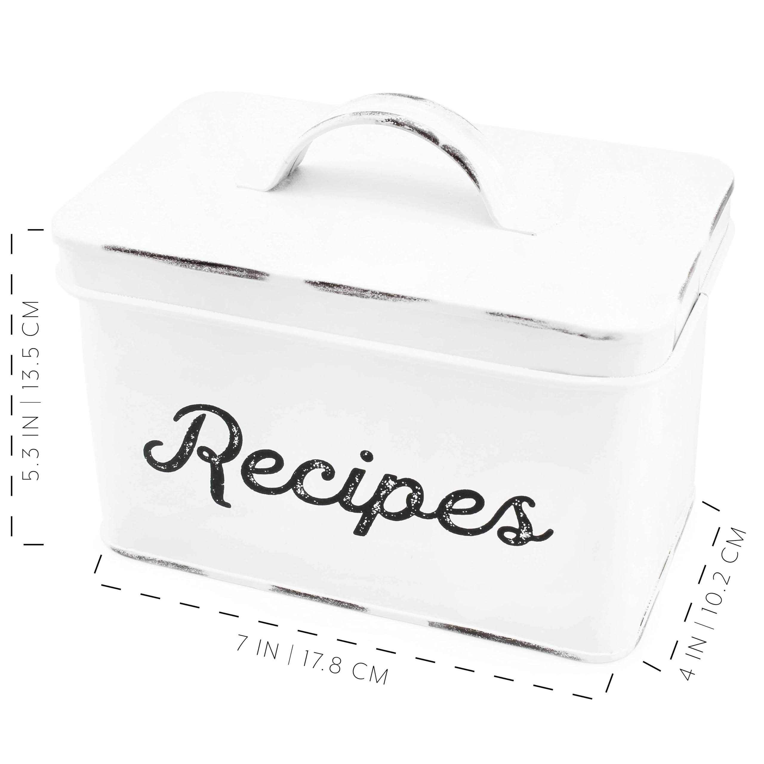 AuldHome Design rustic kitchen decor, countertop display, blends rustic chic with practical recipe storage.