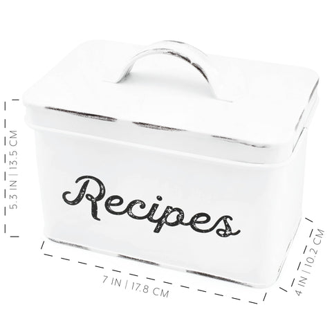 AuldHome Design rustic kitchen decor, countertop display, blends rustic chic with practical recipe storage.