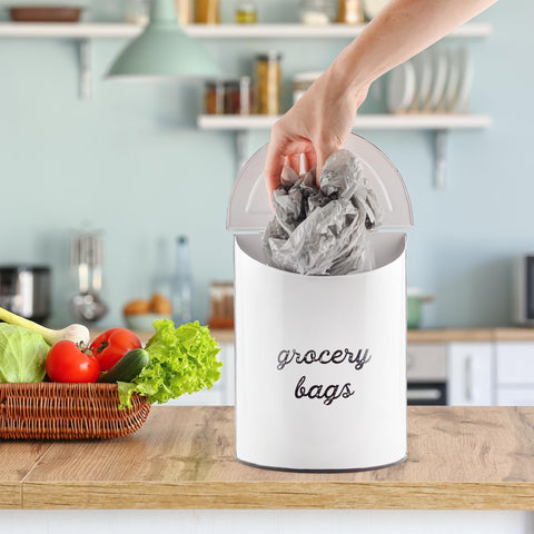 AuldHome Design front view wall-mounted bag dispenser in kitchen.