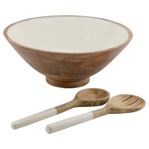 AuldHome Design mango wood bowl, rich grain, ideal centerpiece for gatherings.