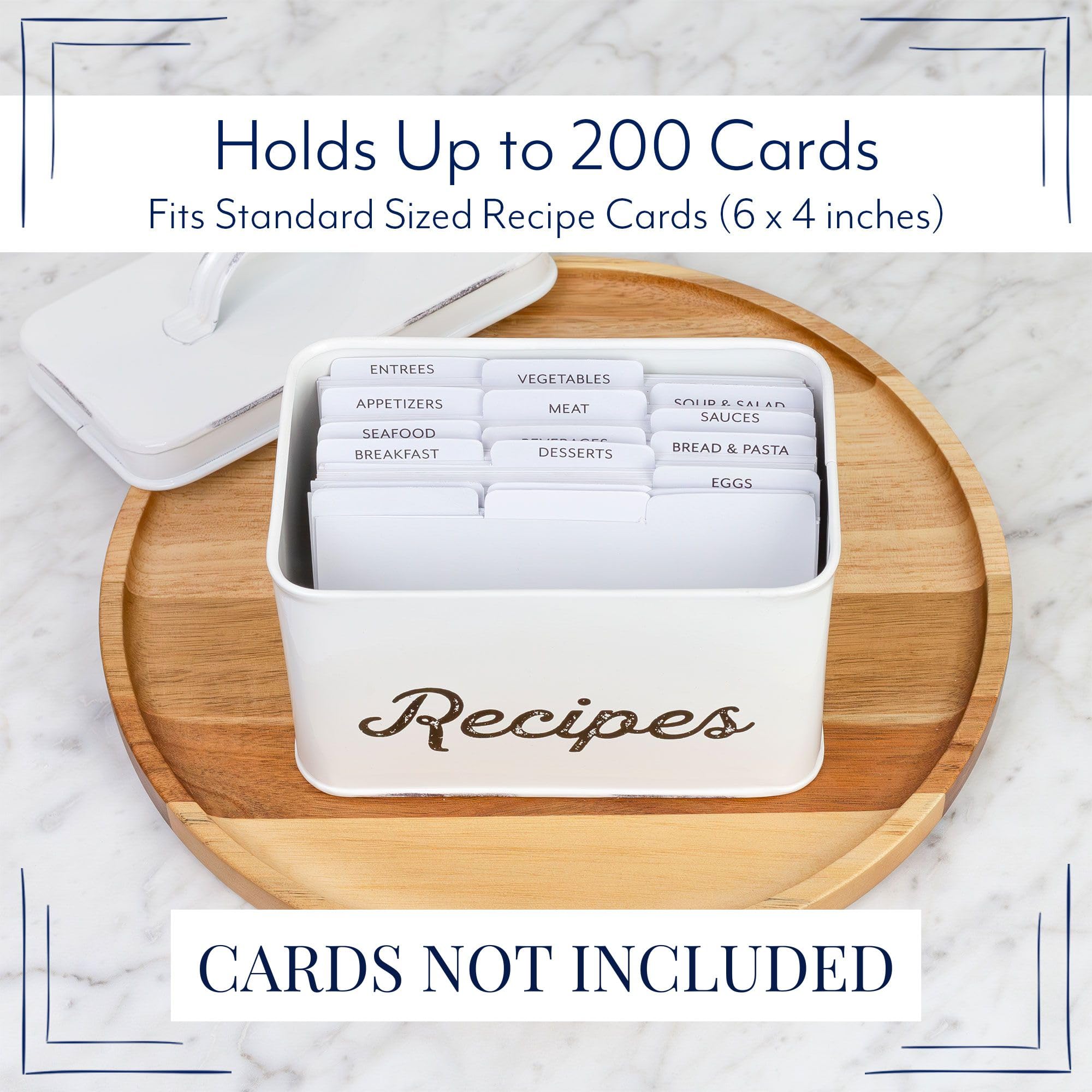 AuldHome Design mothers-day gift recipe box, elegant keepsake for home chefs.