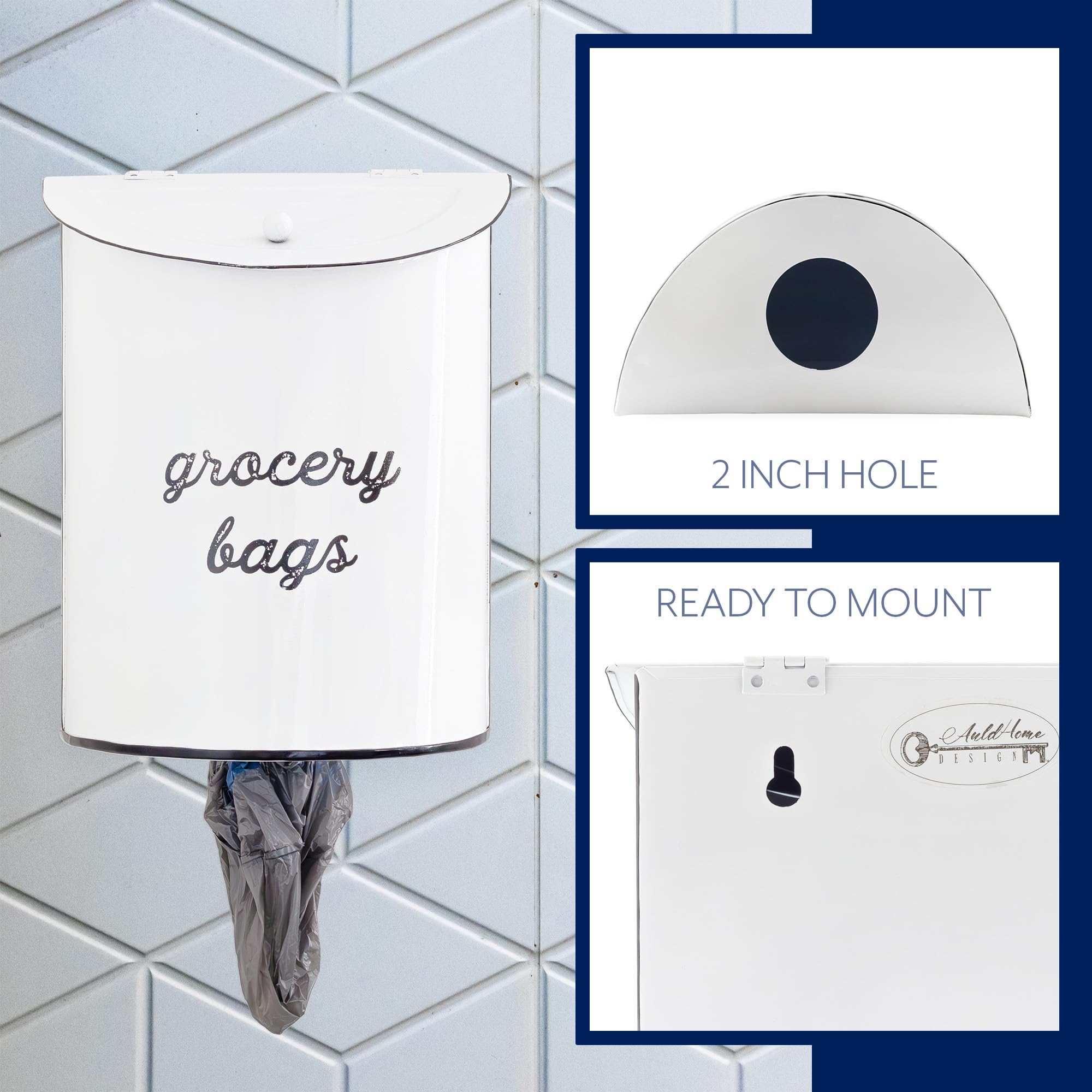 AuldHome Design retro farmhouse enamelware style accent in dining area.