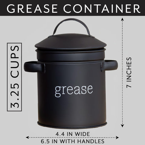 Compact 5-inch tall grease keeper fits small kitchens