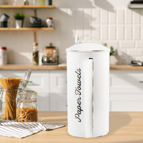 AuldHome white enamel over steel construction for durable counter storage.
