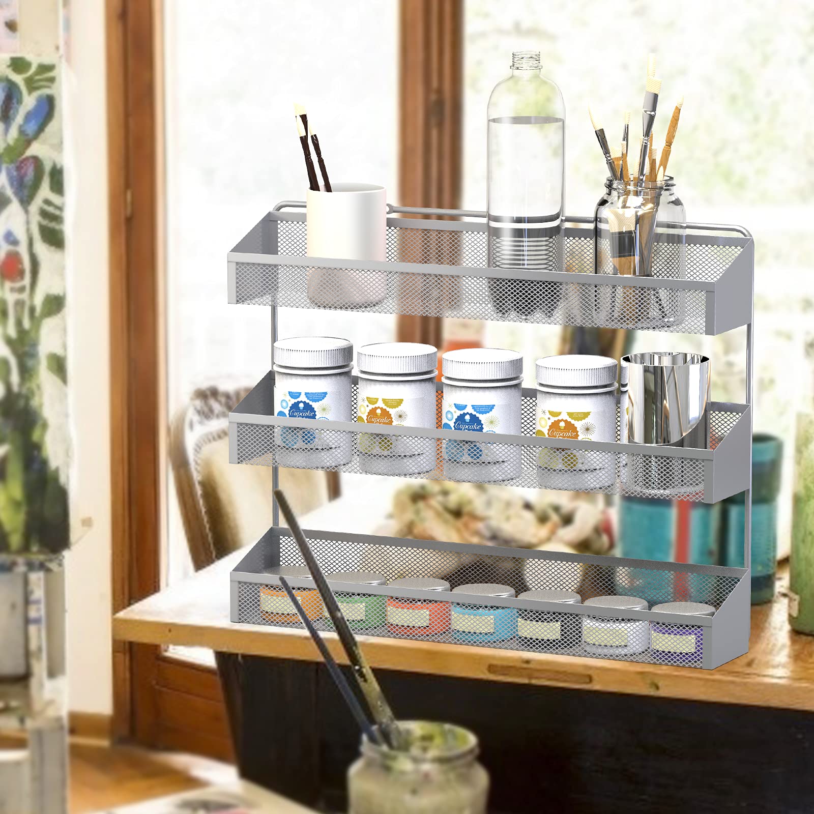 Auledio versatile storage for kitchen and bath keeps items organized.