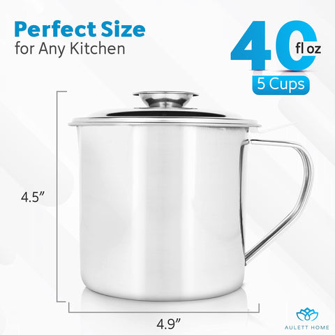 Aulett Home compact grease keeper fits small kitchens for organized fats.