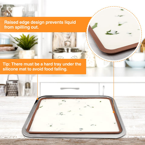 Aulock silicone liners withstand oven and dehydrator temps for versatile drying.