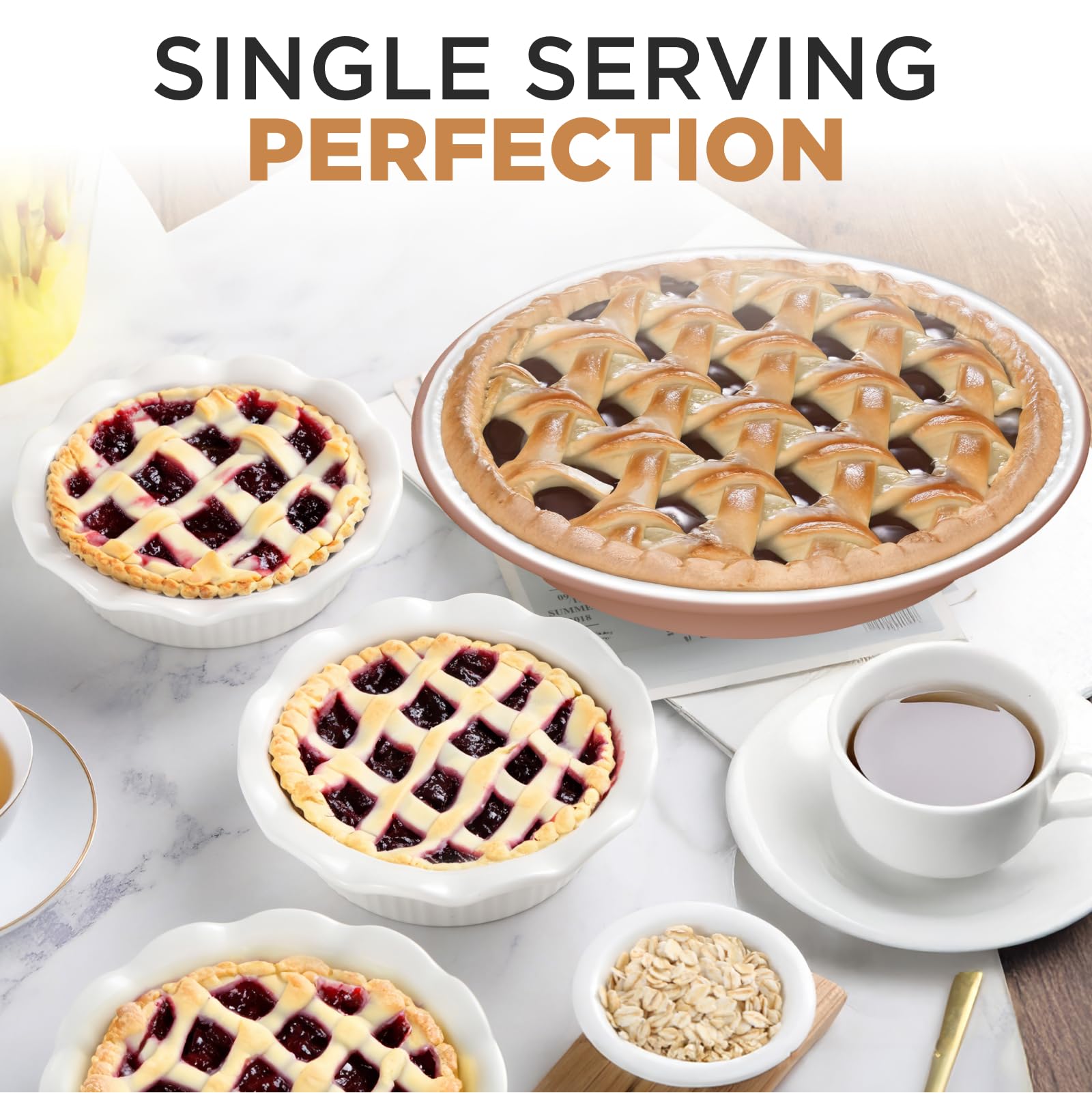 Aunt Shannon's Kitchen fluted rim detail adds classic charm to quiche and desserts.