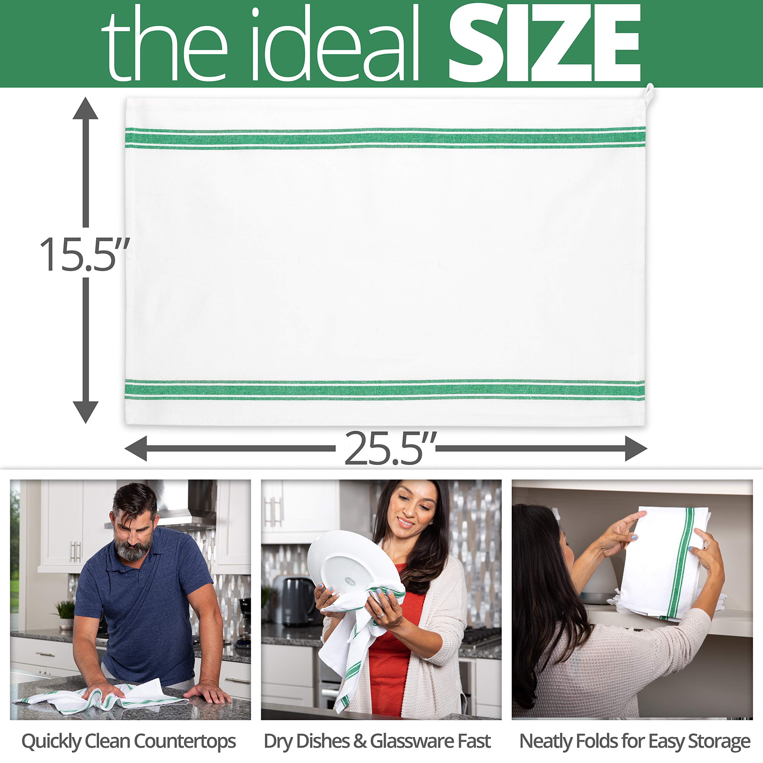 Aunti Em's Kitchen 13-pack with green stripes adds vintage kitchen charm.
