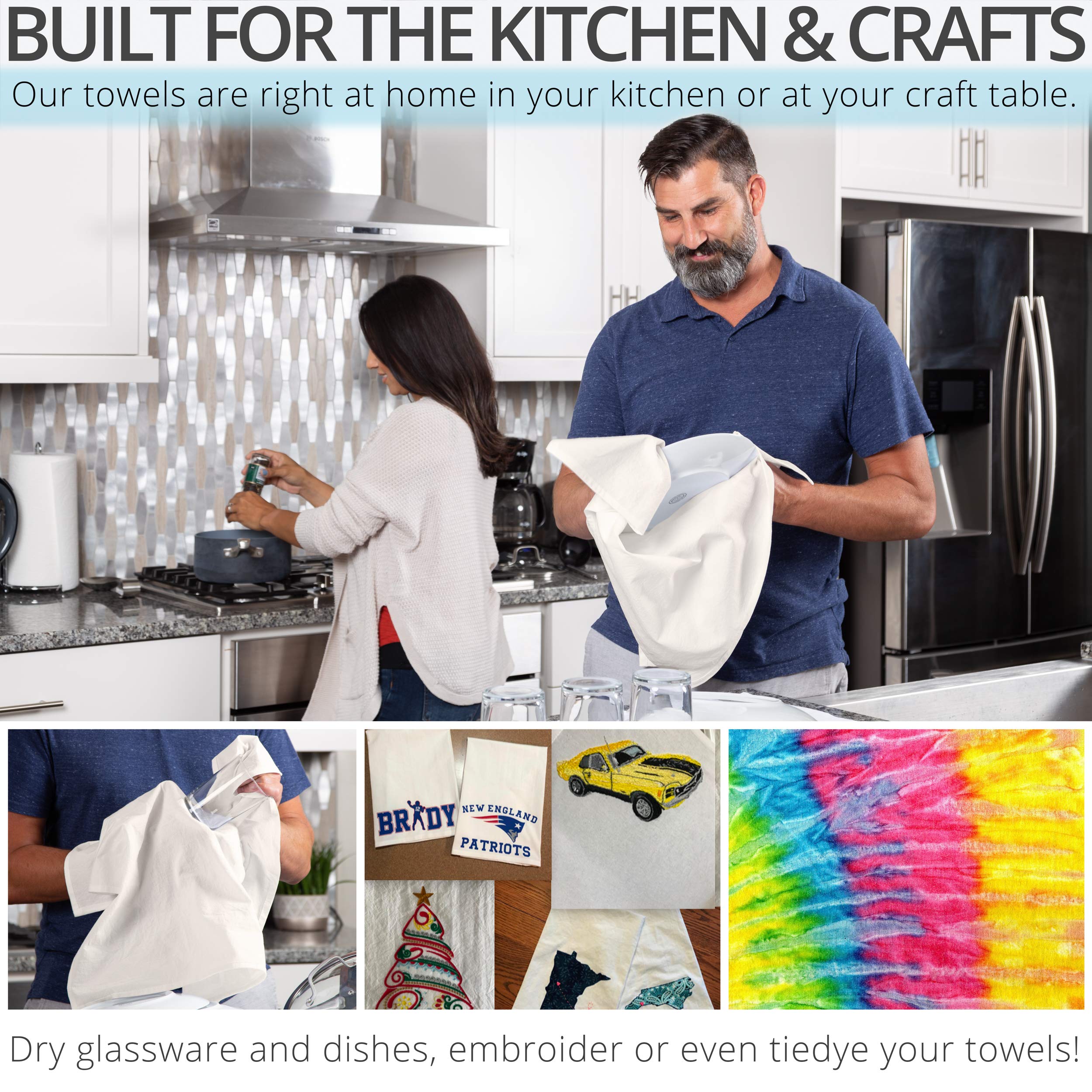 Aunti Em's Kitchen towel for drying glass and dishes with streak-free results