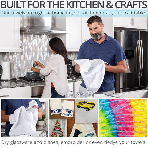 Aunti Em's Kitchen flour sack towel thick weave soaks up spills fast