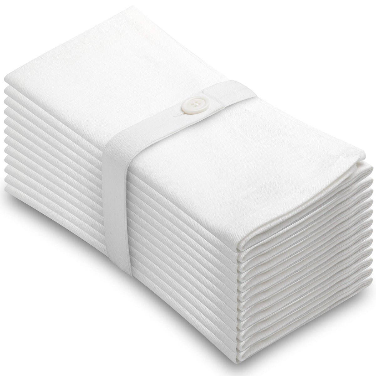 Aunti Em's Kitchen white napkins 20x20 folded, premium cotton for formal tables