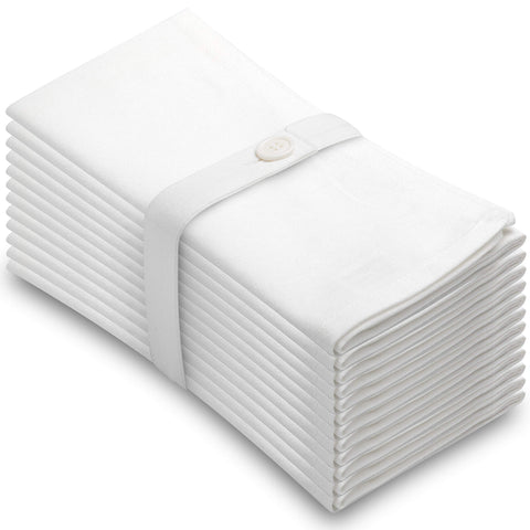 Aunti Em's Kitchen white napkins 20x20 folded, premium cotton for formal tables