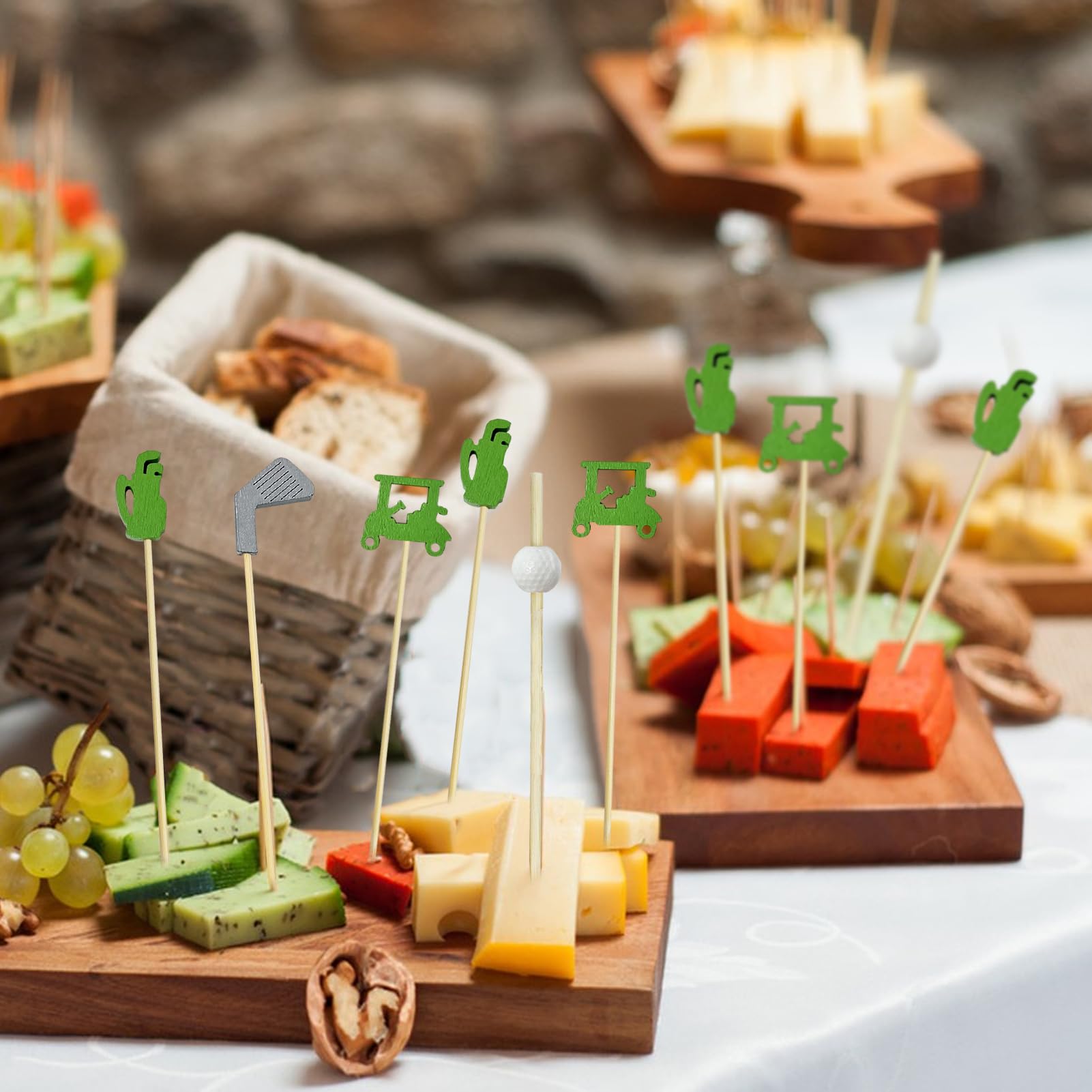 Augoog dessert display using golf theme skewers for a coordinated look.