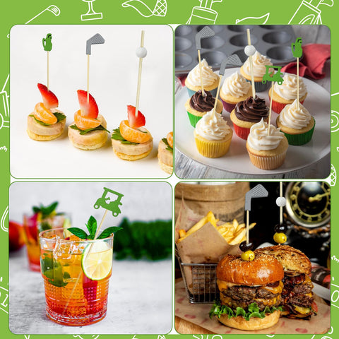 Augoog decorative golf picks elevating fruit trays and snack displays at events.