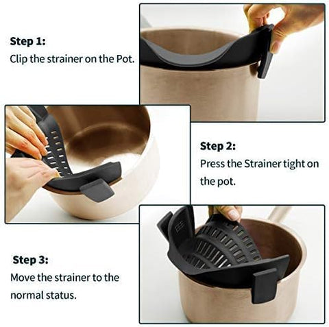 AUOON portable clip-on strainer for camping and RV kitchens.