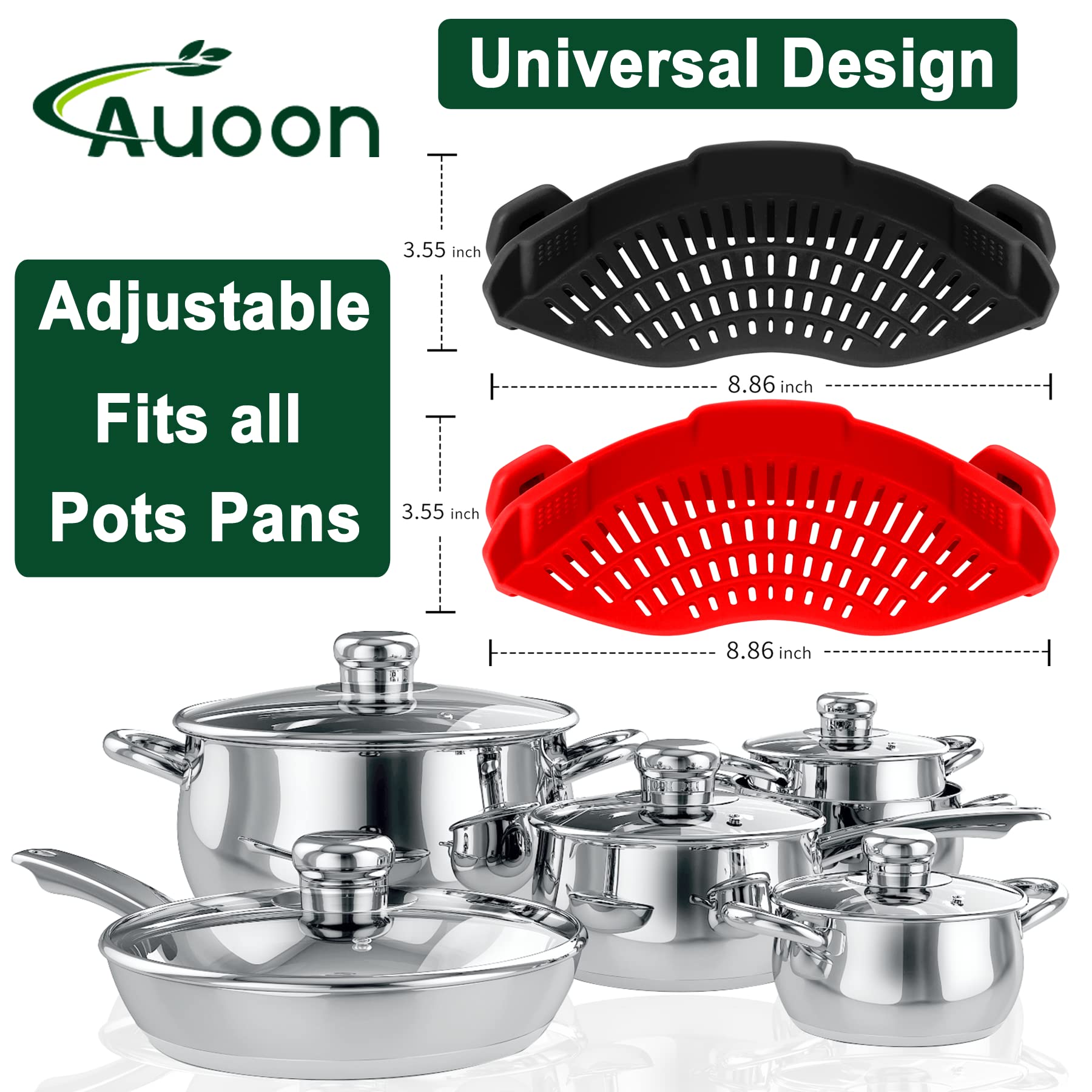 AUOON strainer drains grease from ground beef safely.