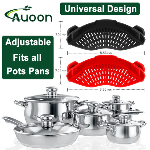 AUOON strainer drains grease from ground beef safely.