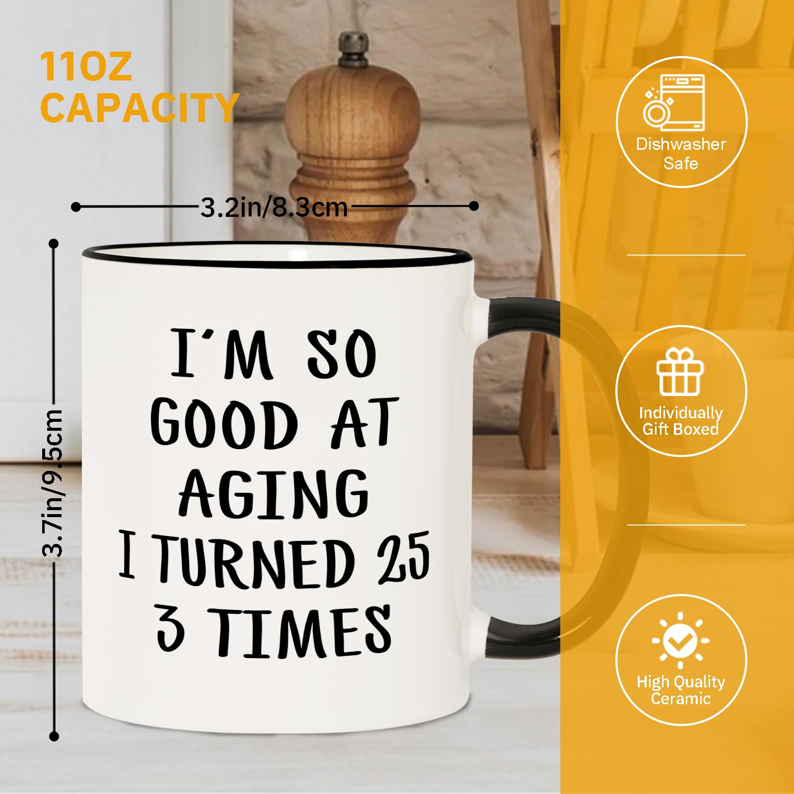 Aurahouse 75th birthday mug morning-coffee moment in cozy setting