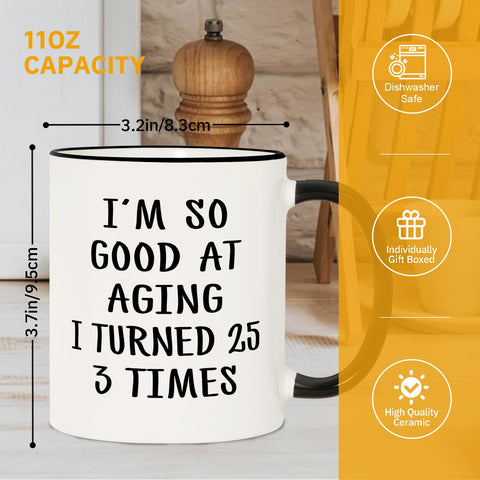 Aurahouse 75th birthday mug morning-coffee moment in cozy setting