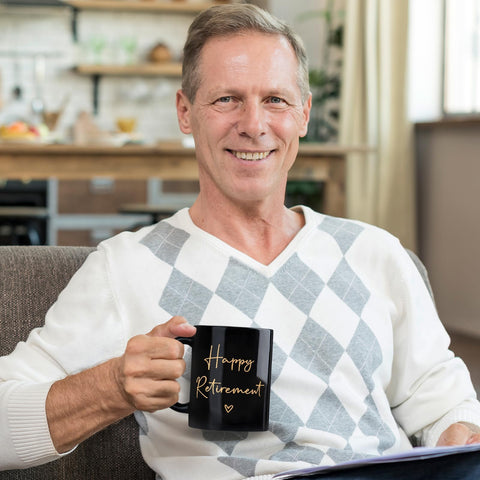 Aurahouse retirement mug ergonomic handle for comfortable daily use.