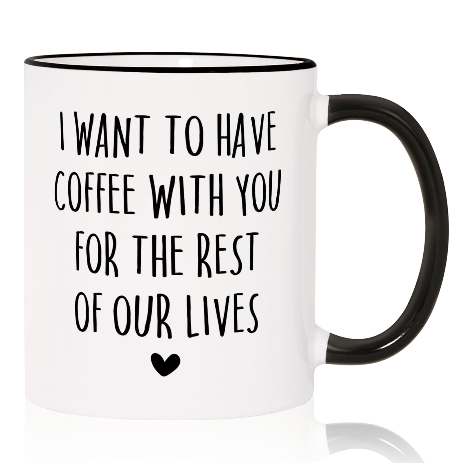 Aurahouse wedding anniversary mug front view with bold print for daily love reminders.