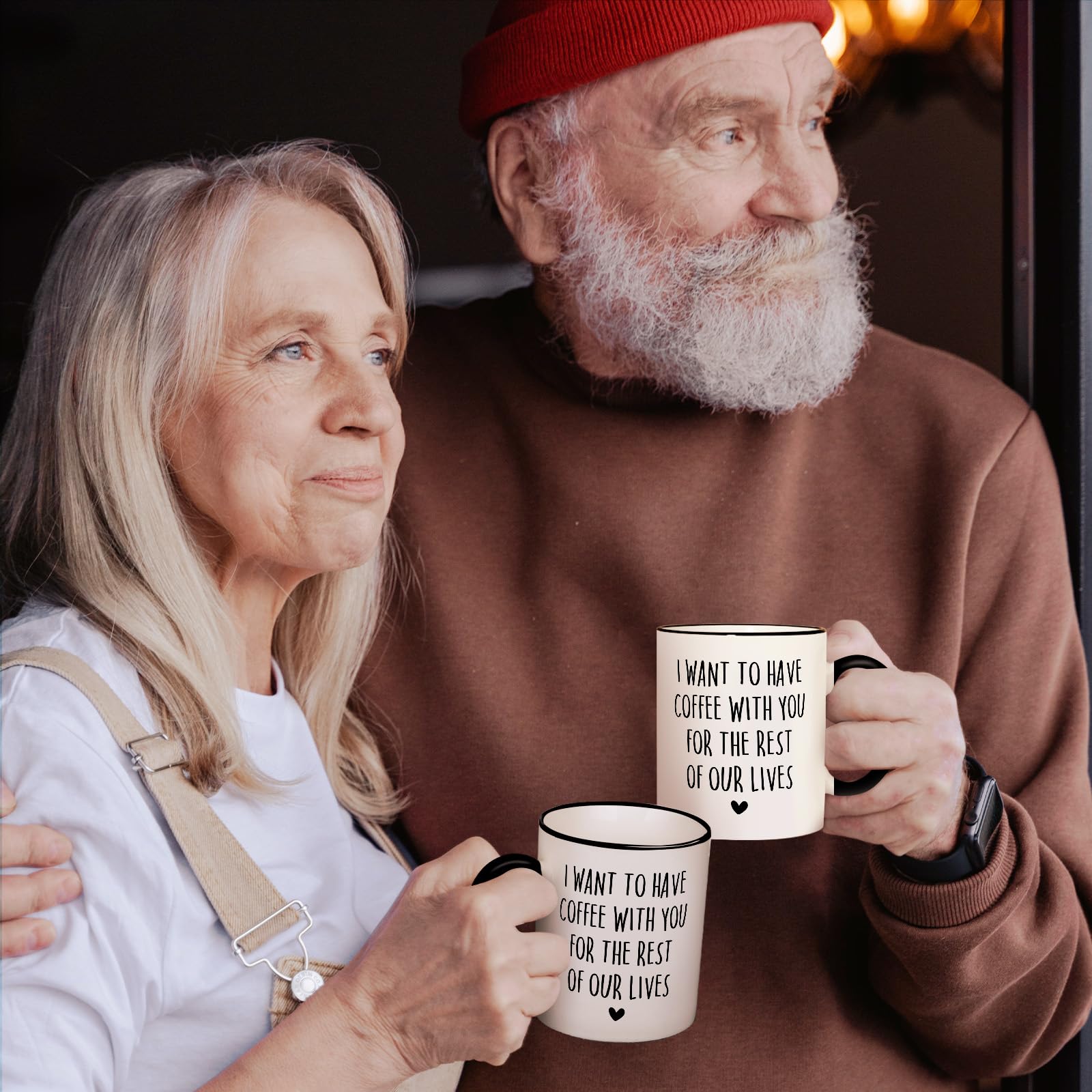 Aurahouse mug displayed on a kitchen shelf for anniversaries or special occasions.
