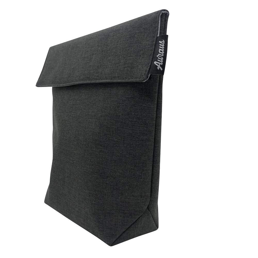 AURAUS stand-type lunch bag shown upright for hands-free filling.