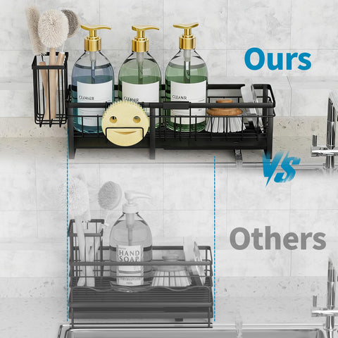 Aurblozen sink caddy neatly holds soap bottles and brushes