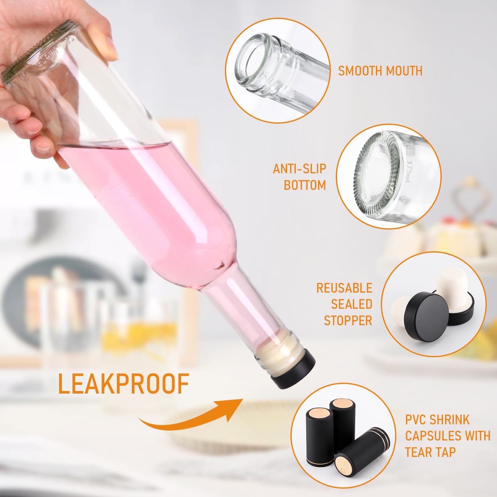 AuroTrends 12oz bottle with shrink capsule for UV protection and freshness.