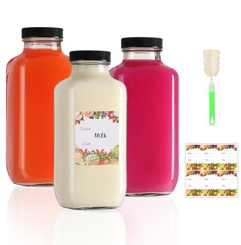 AuroTrends 16oz glass bottle with lid for on-the-go hydration and spill-free transport