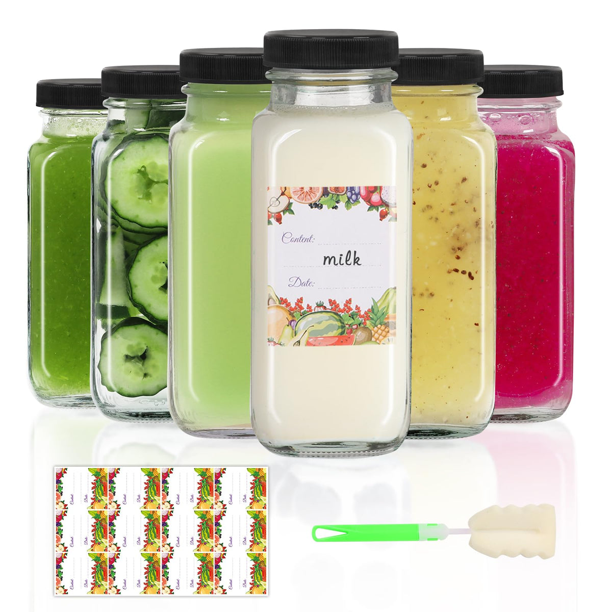 AuroTrends 8 oz glass bottle with lid for portable, leakproof hydration.