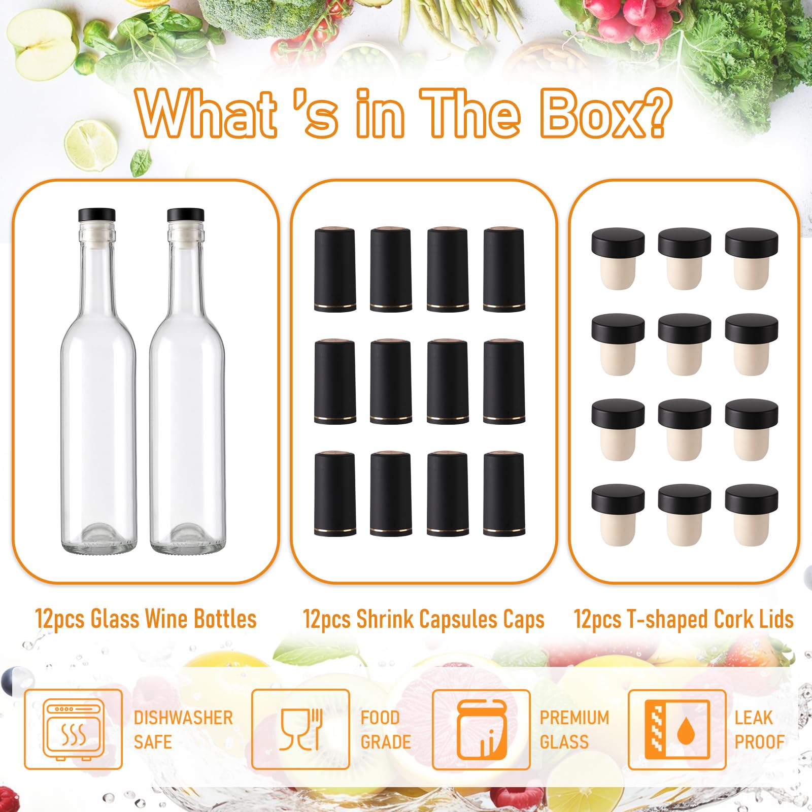AuroTrends heavy-glass 12oz bottle with ergonomic design for comfortable pouring.