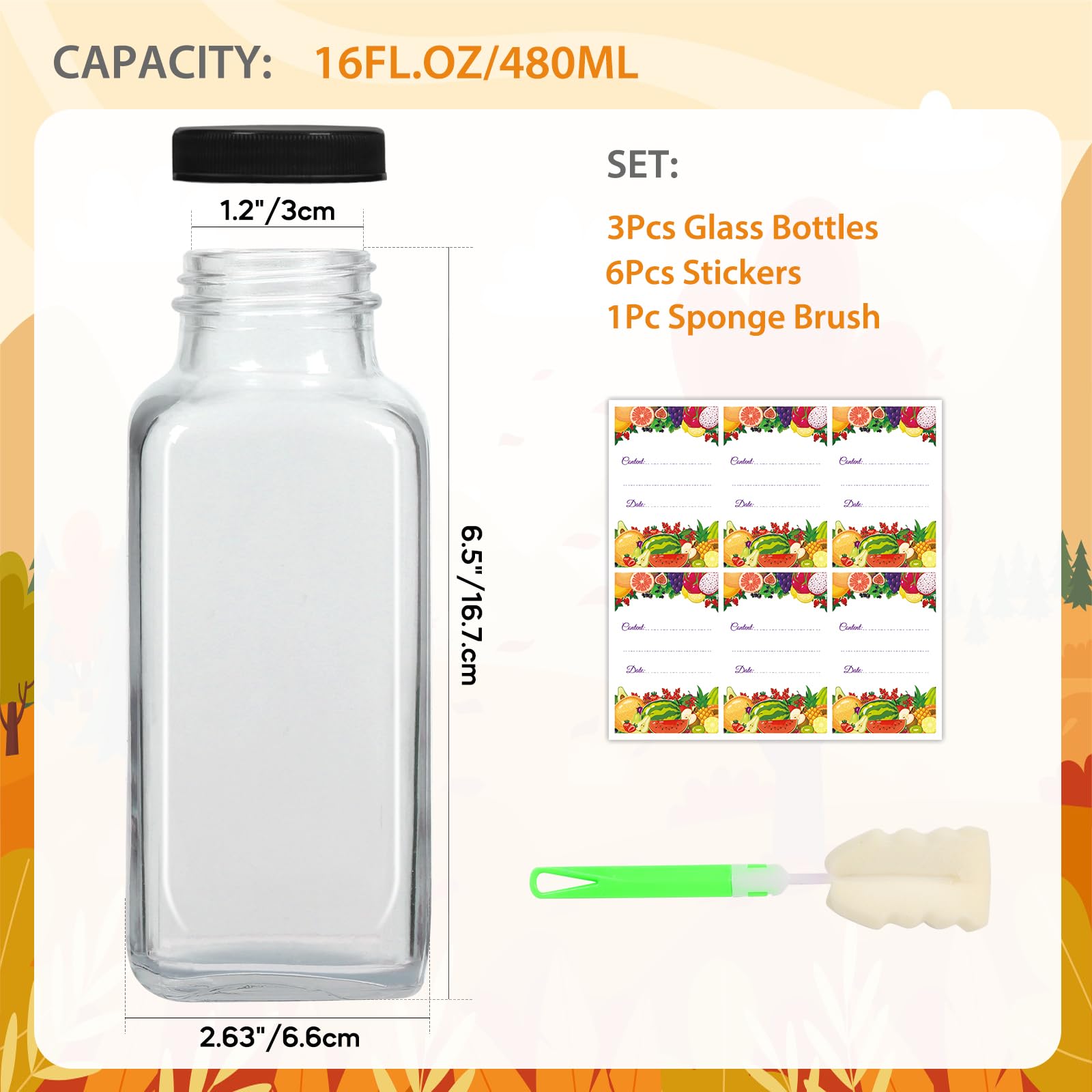AuroTrends square bottle design saves space and stacks neatly in the fridge