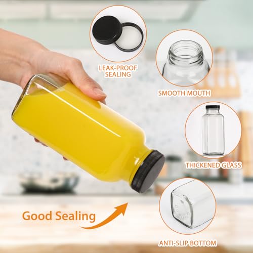 AuroTrends wide-mouth glass bottle facilitates easy filling and cleaning